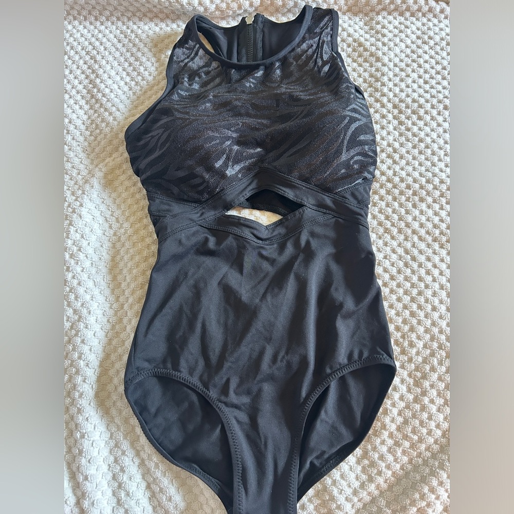 Cutout Zebra Leotard